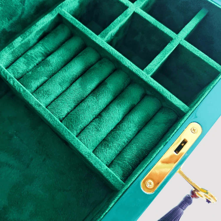 Luxury Emerald Green High-Gloss Wooden Jewelry Box best