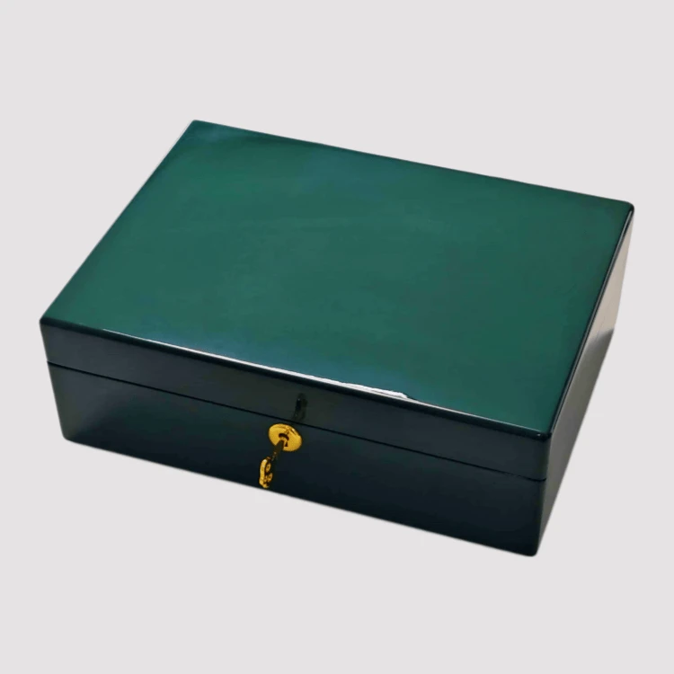 Luxury Emerald Green High-Gloss Wooden Jewelry Box price