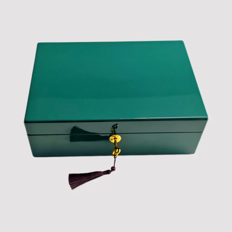 Luxury Emerald Green High-Gloss Wooden Jewelry Box best
